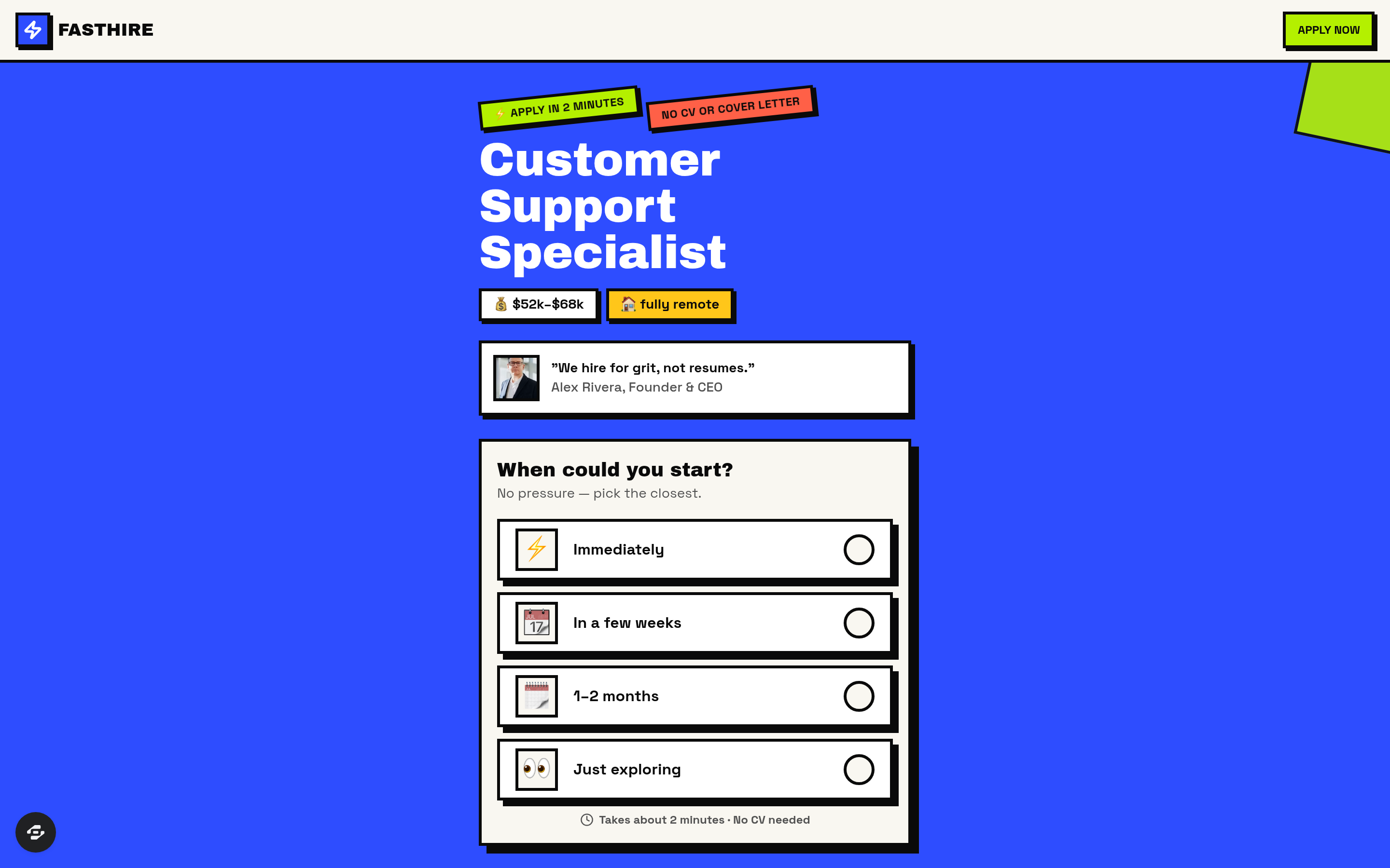 Express Application Funnel preview