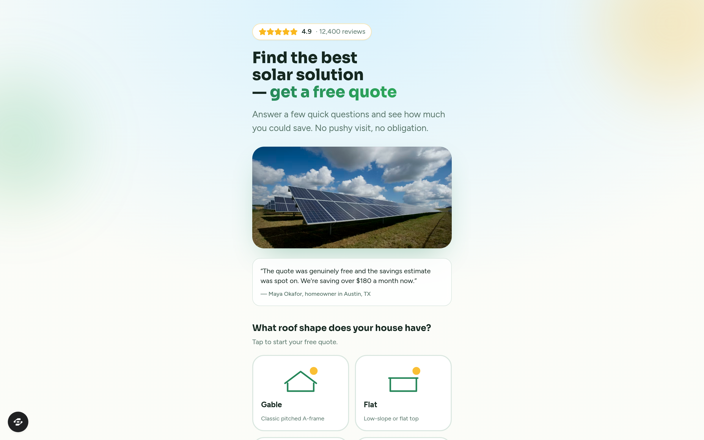 Solar Quote Funnel preview
