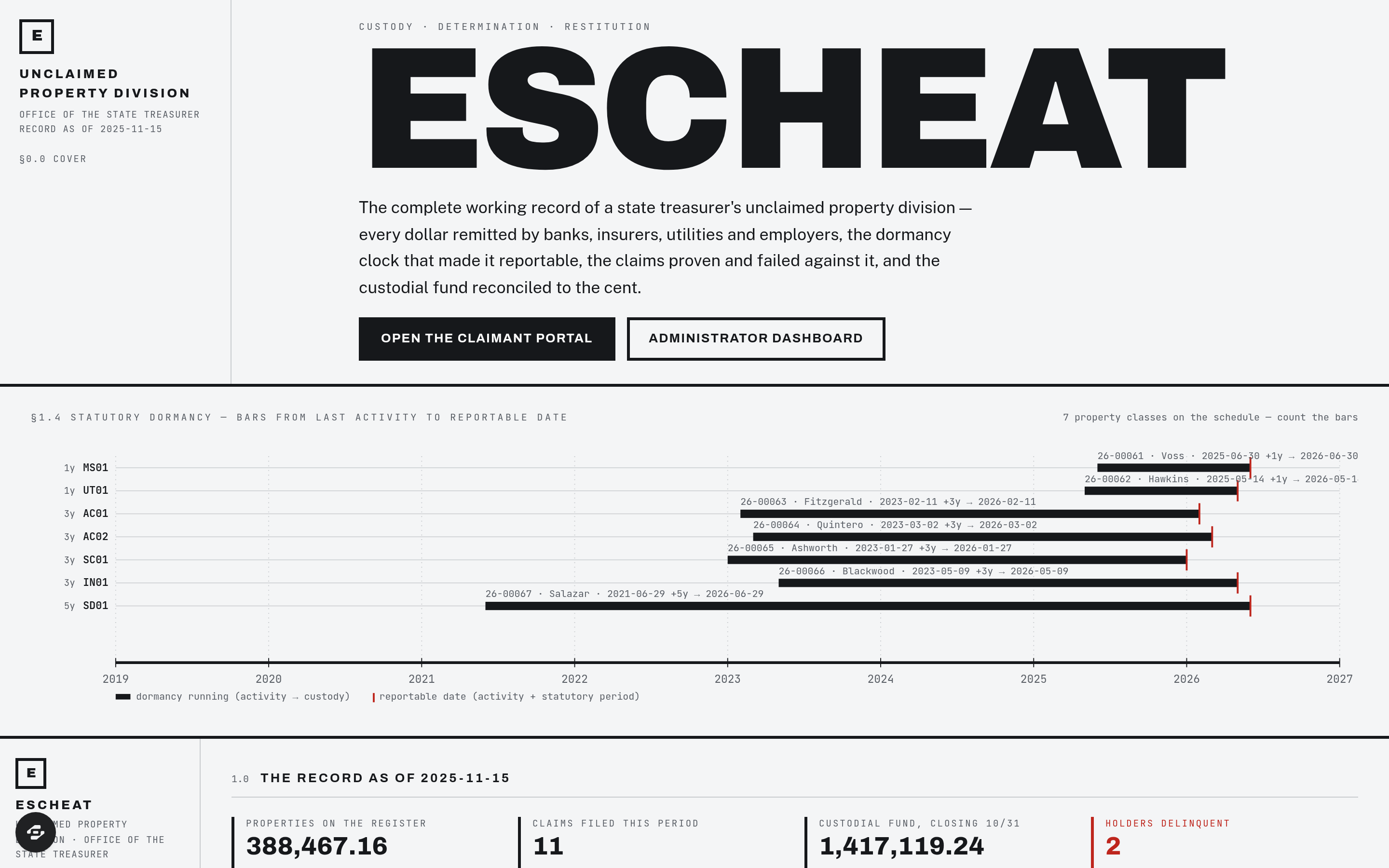 Escheat preview