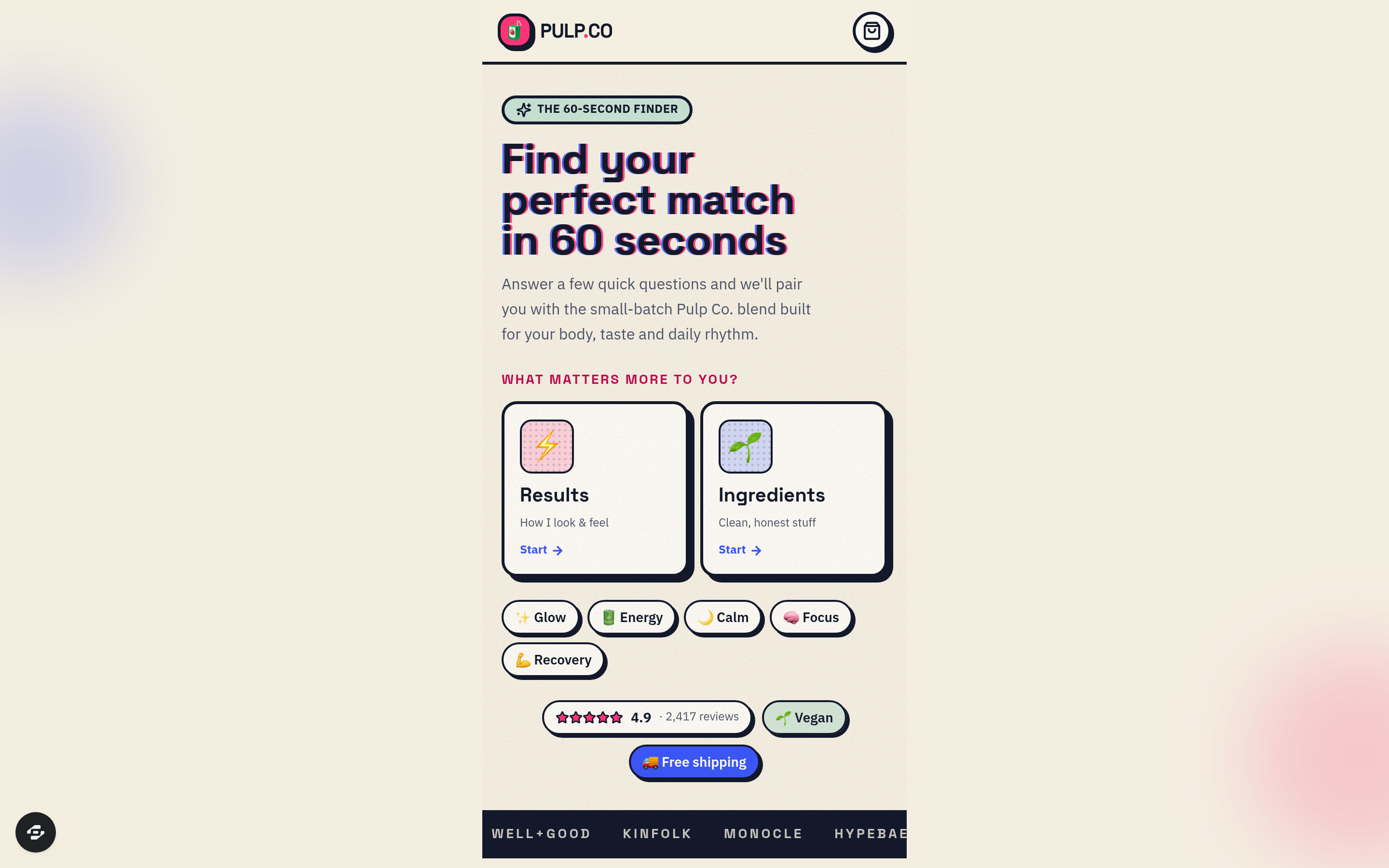 Product Finder Funnel preview