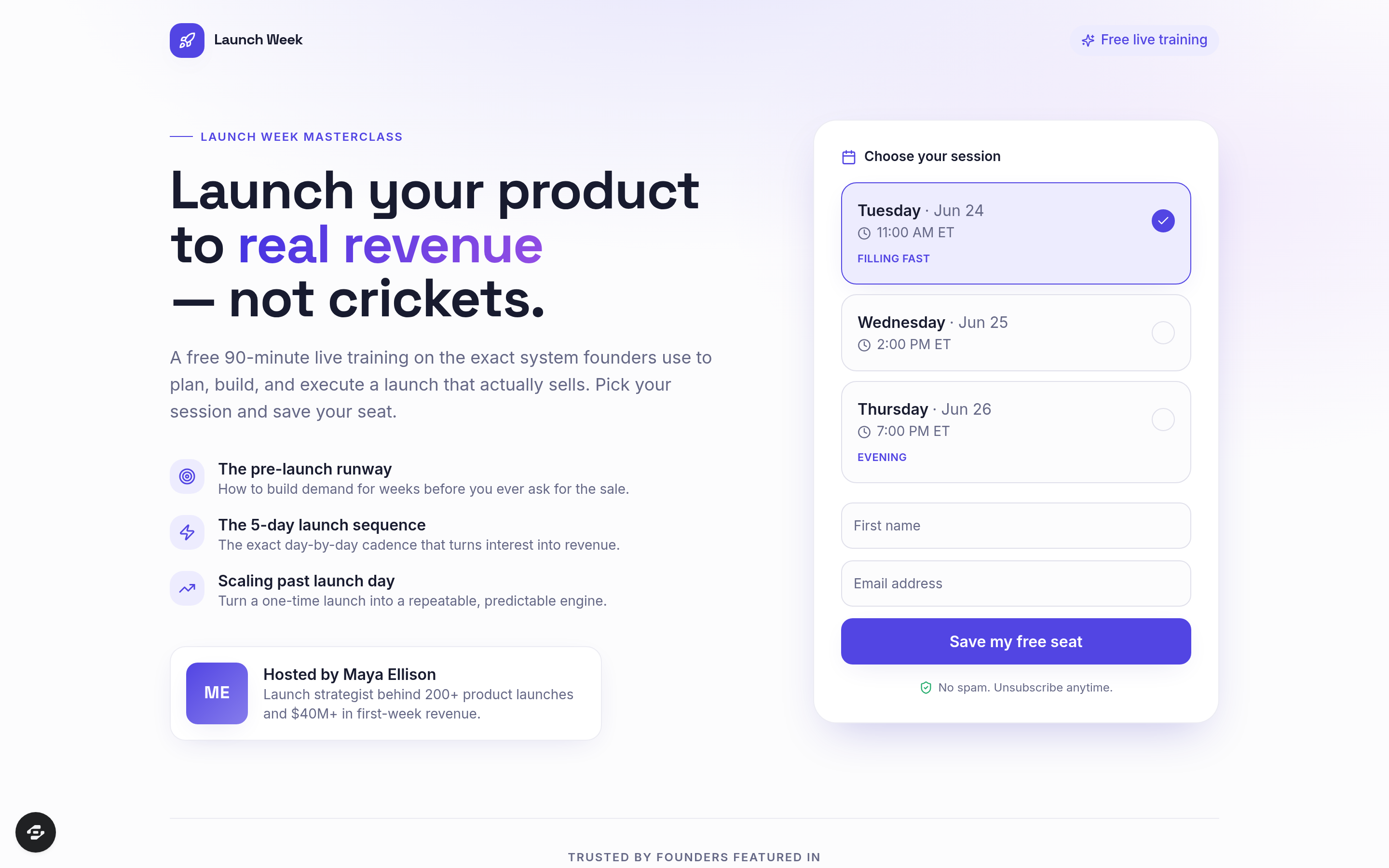 Product Launch & Webinar Funnel preview